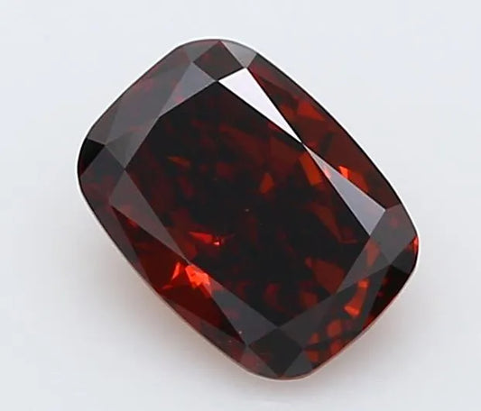 0.44ct Cushion brilliant Lab Grown Diamond (Colour Fancy Deep Orange, Clarity VS1, IGI Certified)