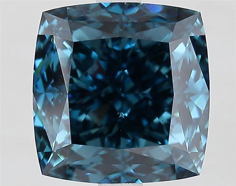 4.11ct Cushion modified Lab Grown Diamond (Colour Fancy Vivid Blue