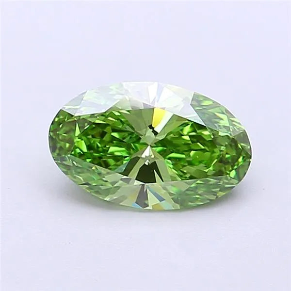 1.01ct Oval Lab Grown Diamond (Colour Fancy Vivid Green, Clarity VS2, IGI Certified)
