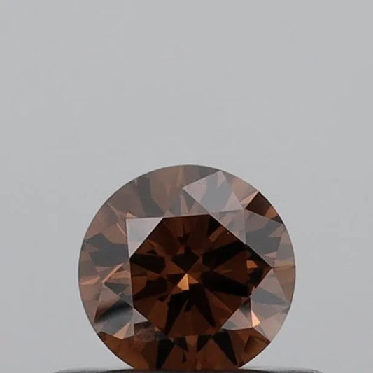 0.34ct Round Lab Grown Diamond (Colour Fancy Deep Brownish Orange, Clarity VS1, Cut ID, IGI Certified)