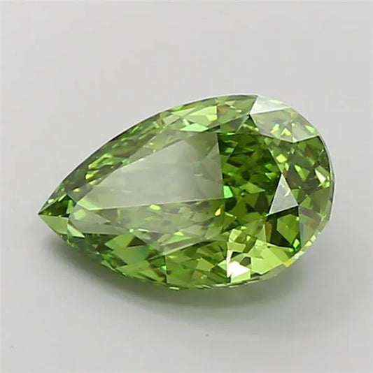 5.01ct Pear Lab Grown Diamond (Colour Fancy Vivid Green, Clarity VVS2, IGI Certified)