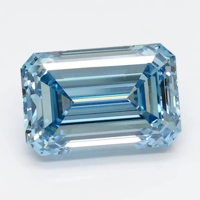 2.76ct Emerald Lab Grown Diamond (Colour Fancy Vivid Blue, Clarity VVS2, IGI Certified)