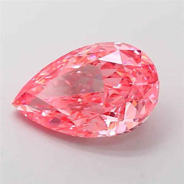 5.06ct Pear Lab Grown Diamond (Colour Fancy Vivid Pink, Clarity VS1, IGI Certified)