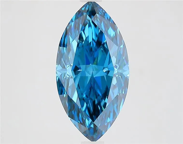 2.55ct Marquise Lab Grown Diamond (Colour Fancy Vivid Blue, Clarity VVS2, IGI Certified)
