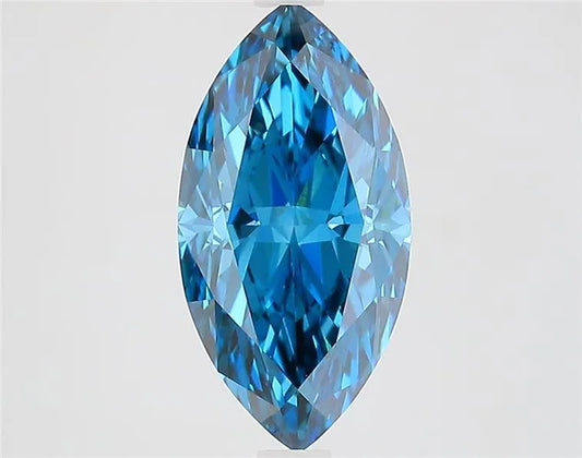 2.55ct Marquise Lab Grown Diamond (Colour Fancy Vivid Blue, Clarity VVS2, IGI Certified)
