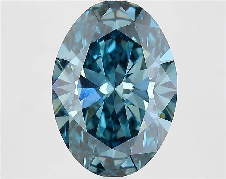 4.29ct Oval Lab Grown Diamond (Colour Fancy Vivid Blue, Clarity VVS2, IGI Certified)