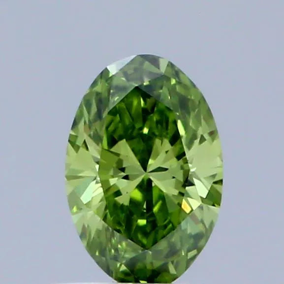 0.31ct Oval Lab Grown Diamond (Colour Fancy Vivid Green, Clarity VVS1, IGI Certified)
