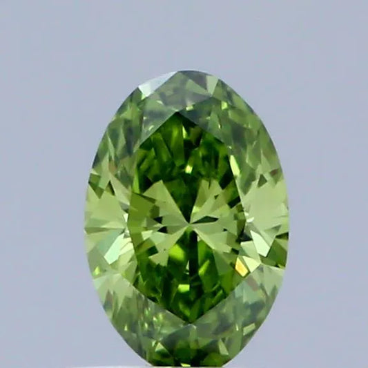 0.31ct Oval Lab Grown Diamond (Colour Fancy Vivid Green, Clarity VVS1, IGI Certified)