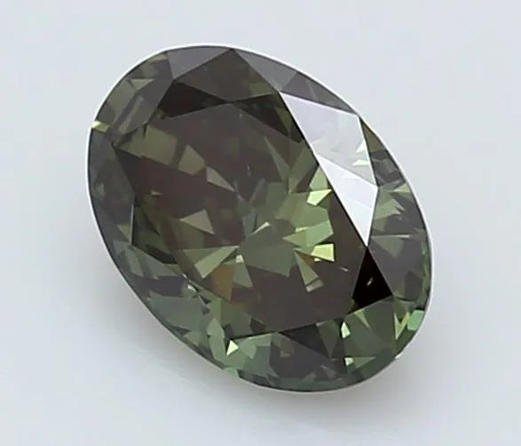 1.01ct Oval Lab Grown Diamond (Colour Fancy Deep Gray Green, Clarity VS2, IGI Certified)