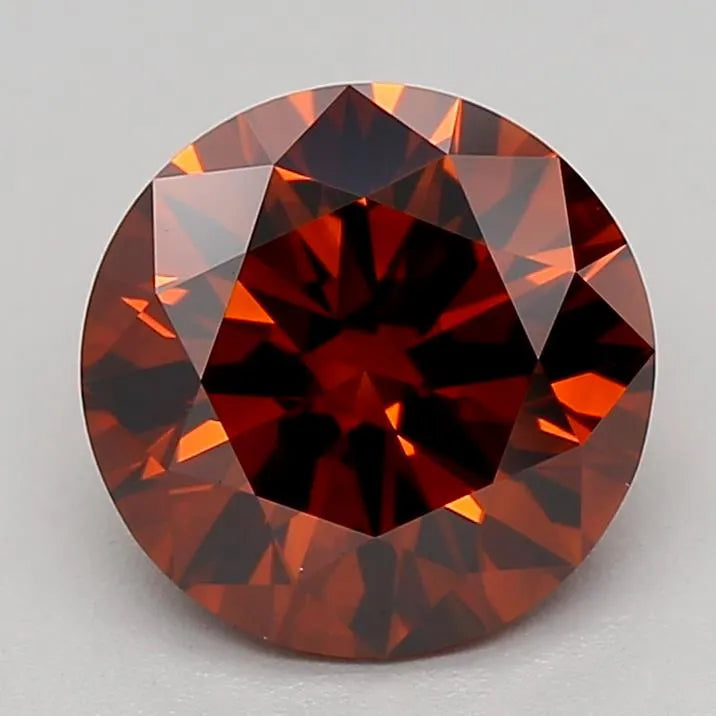 1.18ct Round Lab Grown Diamond (Colour Fancy Deep Orange, Clarity VVS2, Cut ID, IGI Certified)