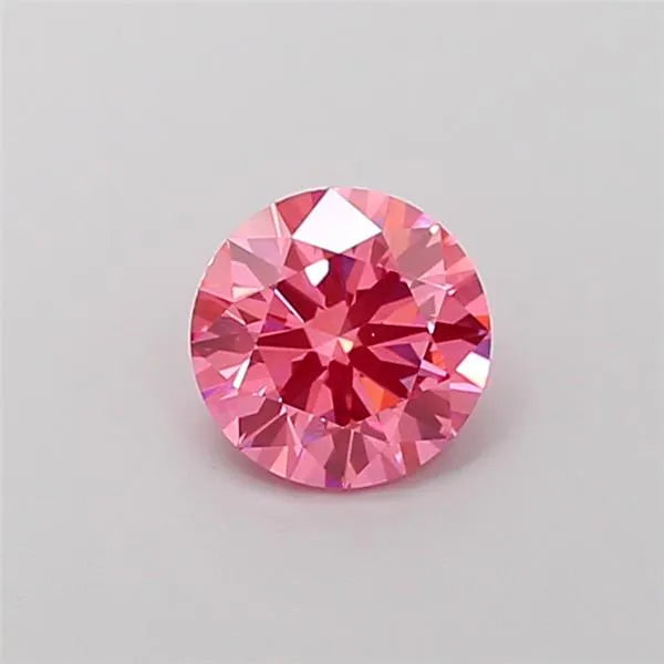1.00ct Round Lab Grown Diamond (Colour Fancy Vivid Pink, Clarity VVS2, Cut EX, IGI Certified)