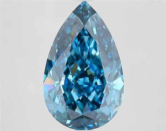5.03ct Pear Lab Grown Diamond (Colour Fancy Vivid Blue, Clarity VVS2, IGI Certified)