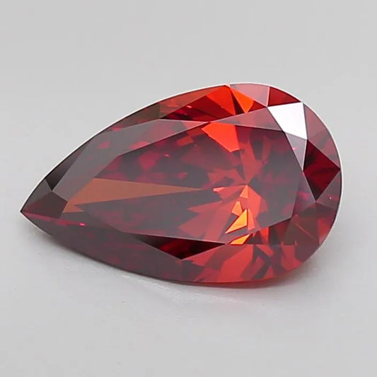 3.02ct Pear Lab Grown Diamond (Colour Fancy Deep Orange, Clarity VS1, IGI Certified)