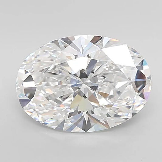 4.31ct Oval Lab Grown Diamond (Colour D, Clarity IF, Cut EX, IGI Certified)