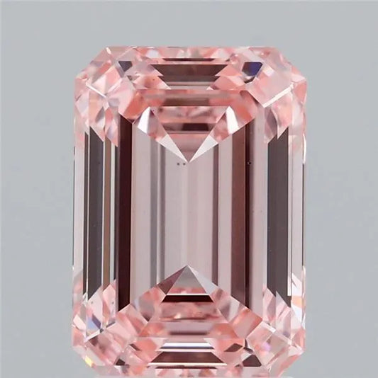 3.04ct Emerald Lab Grown Diamond (Colour Fancy Vivid Pink, Clarity VS1, IGI Certified)