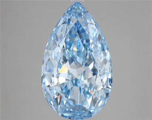 7.06ct Pear Lab Grown Diamond (Colour Fancy Vivid Blue, Clarity VS1, IGI Certified)