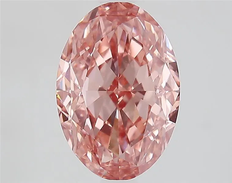 3.04ct Oval Lab Grown Diamond (Colour Fancy Vivid Brownish Pink, Clarity VS1, IGI Certified)