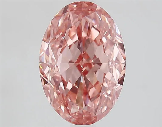3.04ct Oval Lab Grown Diamond (Colour Fancy Vivid Brownish Pink, Clarity VS1, IGI Certified)