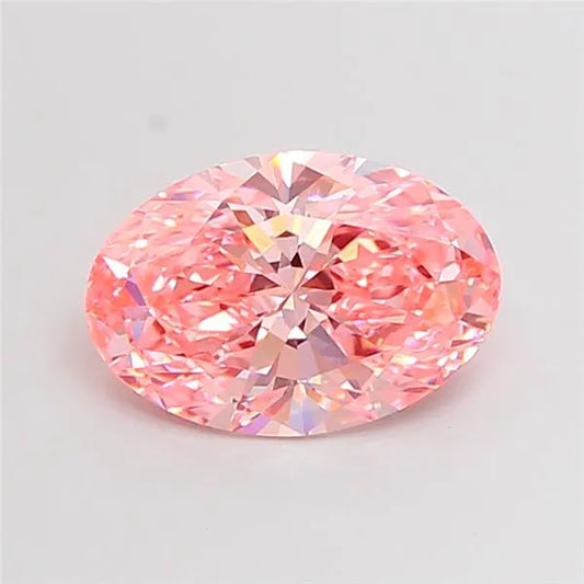 3.01ct Oval Lab Grown Diamond (Colour Fancy Vivid Pink, Clarity VVS2, IGI Certified)
