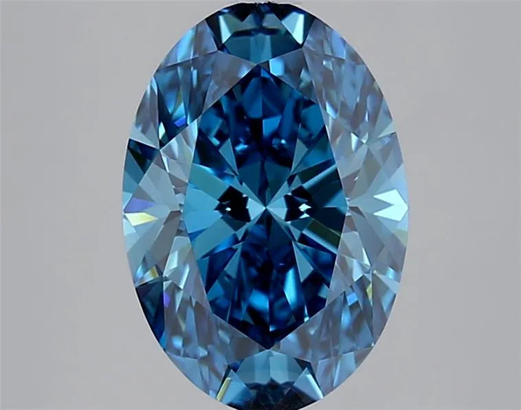 2.02ct Oval Lab Grown Diamond (Colour Fancy Vivid Blue, Clarity IF, IGI Certified)