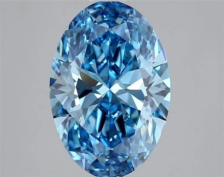 2.00ct Oval Lab Grown Diamond (Colour Fancy Vivid Blue, Clarity VVS2, IGI Certified)