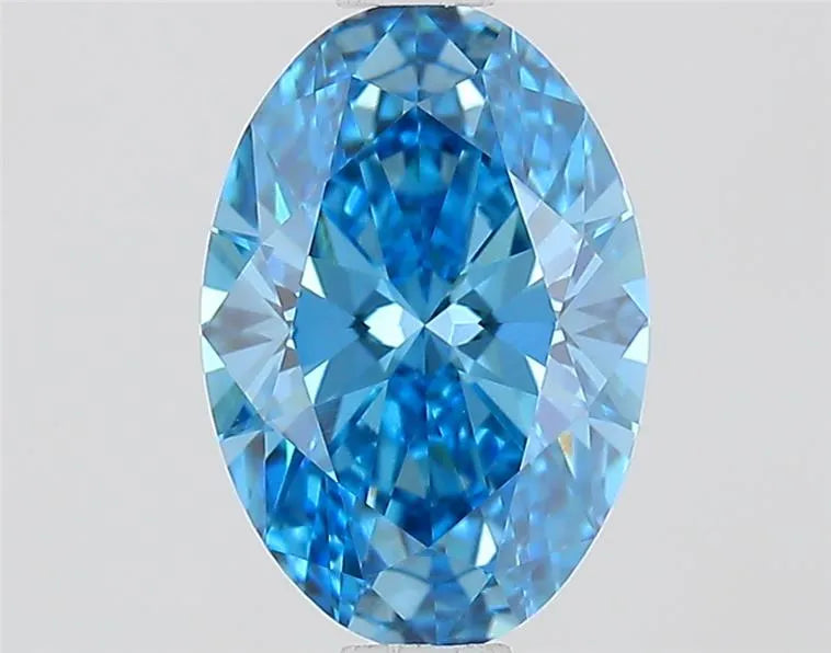 1.01ct Oval Lab Grown Diamond (Colour Fancy Vivid Blue, Clarity VVS2, IGI Certified)