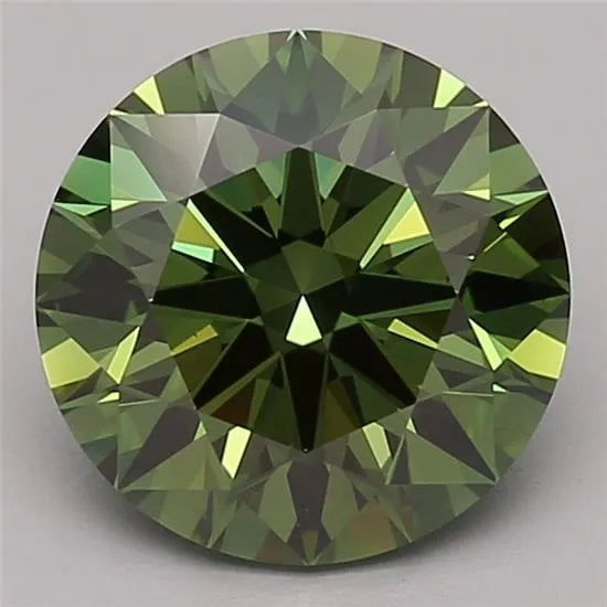 2.70ct Round Lab Grown Diamond (Colour Fancy Vivid Green, Clarity VS1, Cut ID, IGI Certified)