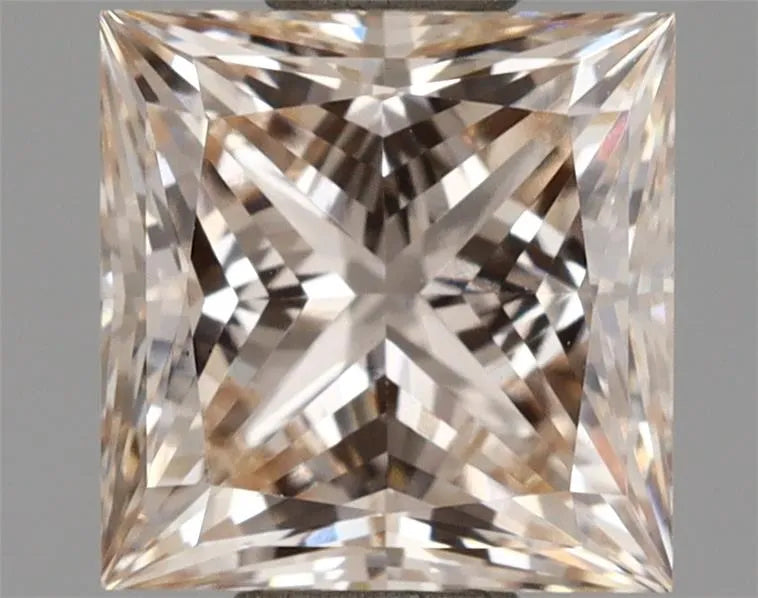 1.51ct Princess Lab Grown Diamond (Colour Light Pink Brown, Clarity VS1, IGI Certified)