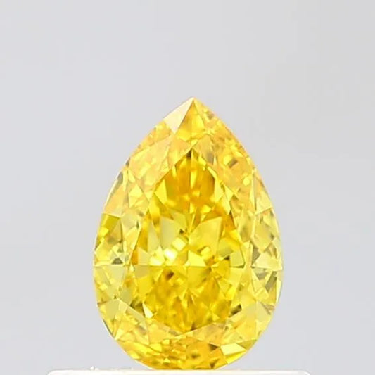 0.51ct Pear Lab Grown Diamond (Colour Fancy Vivid Yellow, Clarity VVS2, IGI Certified)