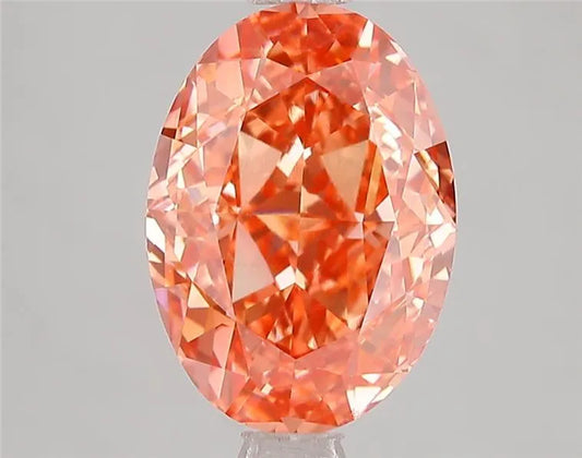 3.61ct Oval Lab Grown Diamond (Colour Fancy Vivid Red, Clarity VVS2, IGI Certified)