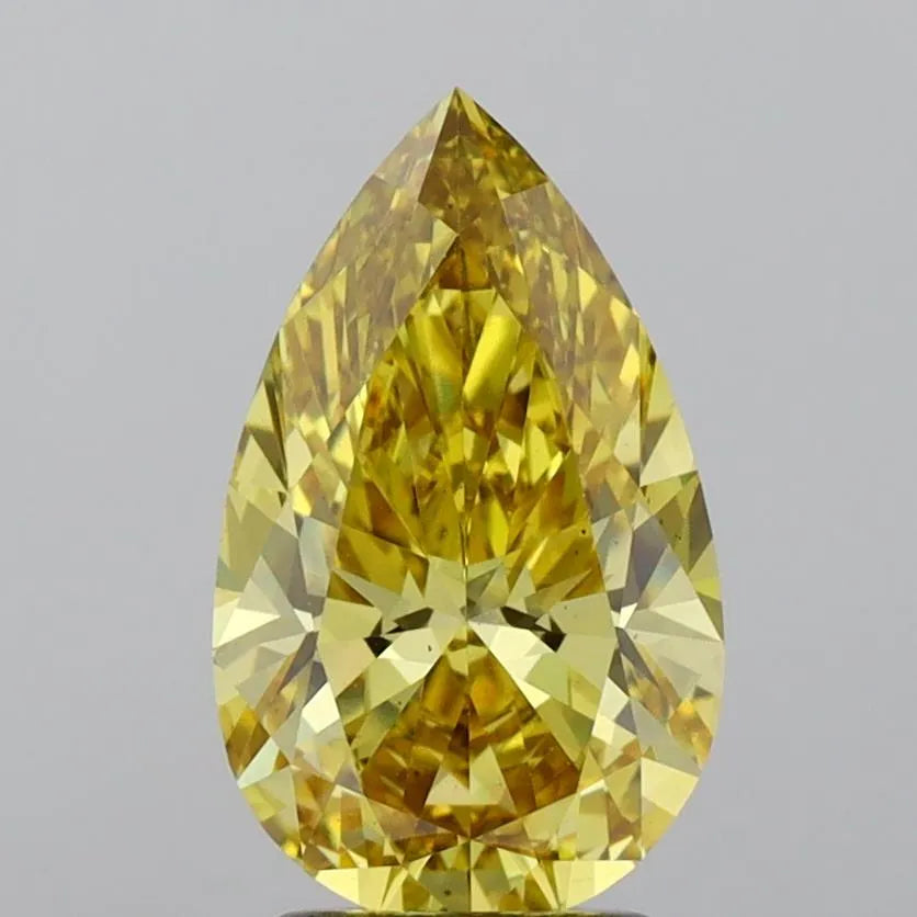 2.50ct Pear Lab Grown Diamond (Colour Fancy Intense Yellow, Clarity VS1, IGI Certified)
