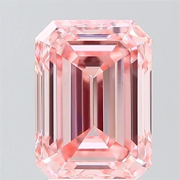 3.09ct Emerald Lab Grown Diamond (Colour Fancy Vivid Pink, Clarity VS1, IGI Certified)