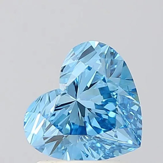 0.90ct Heart Lab Grown Diamond (Colour Fancy Vivid Blue, Clarity VS1, IGI Certified)