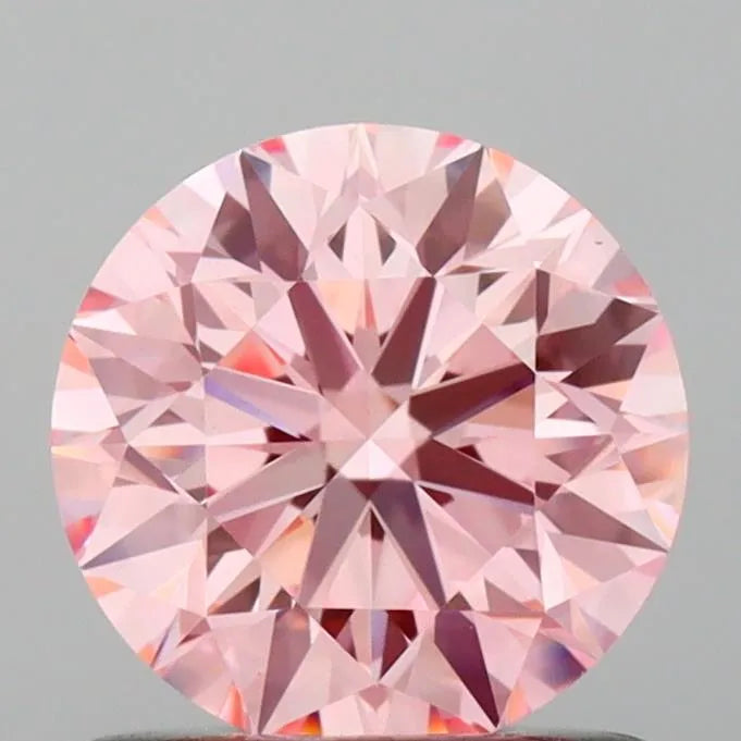 0.97ct Round Lab Grown Diamond (Colour Fancy Vivid Pink, Clarity VS1, Cut EX, IGI Certified)