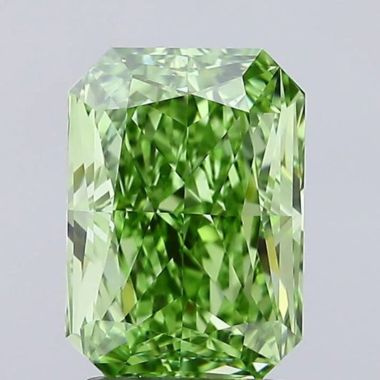 2.03ct Radiant Lab Grown Diamond (Colour Fancy Vivid Green, Clarity IF, IGI Certified)
