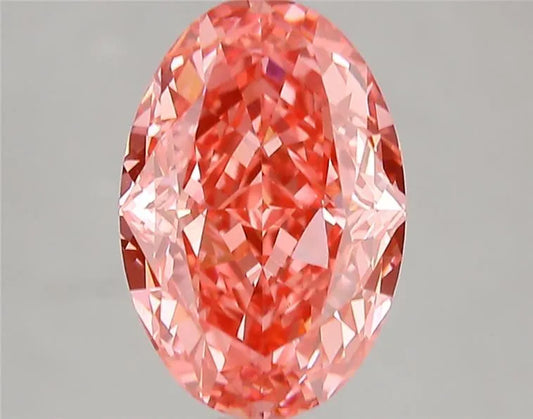 3.05ct Oval Lab Grown Diamond (Colour Fancy Vivid Pink, Clarity VS1, IGI Certified)
