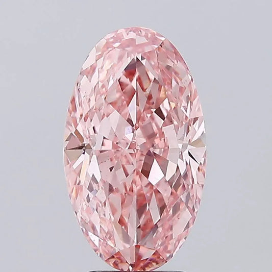 5.03ct Oval Lab Grown Diamond (Colour Fancy Vivid Pink, Clarity VS2, IGI Certified)