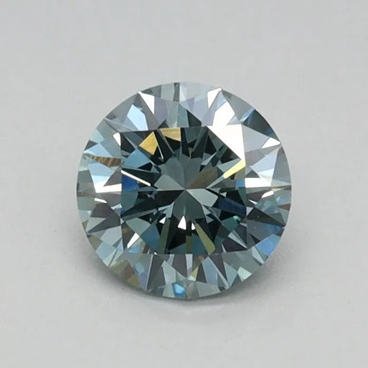 0.43ct Round Lab Grown Diamond (Colour Fancy Intense Greenish Blue, Clarity VS1, Cut EX, IGI Certified)