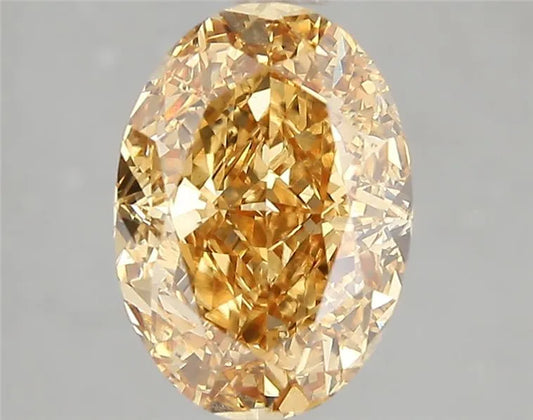 3.00ct Oval Lab Grown Diamond (Colour Fancy Vivid Yellow Orange, Clarity VS1, IGI Certified)