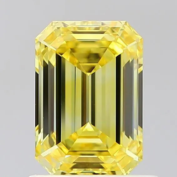 1.10ct Emerald Lab Grown Diamond (Colour Fancy Vivid Yellow, Clarity VVS2, IGI Certified)