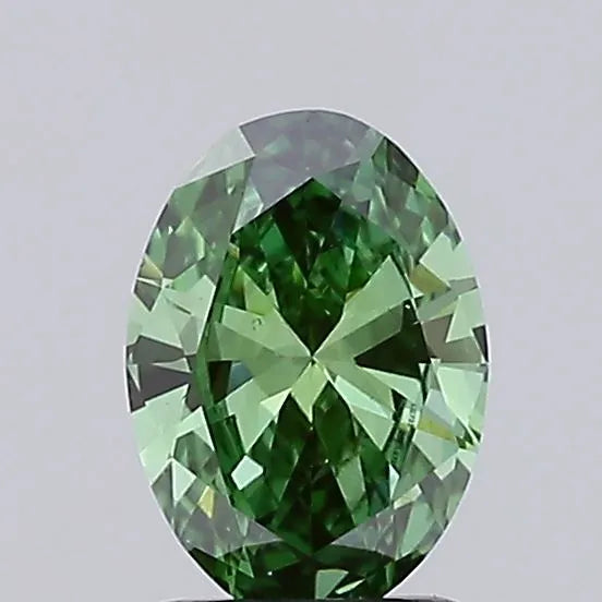 0.75ct Oval Lab Grown Diamond (Colour Fancy Vivid Green, Clarity VS2, IGI Certified)