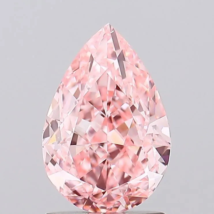 1.54ct Pear Lab Grown Diamond (Colour Fancy Vivid Pink, Clarity VVS2, IGI Certified)