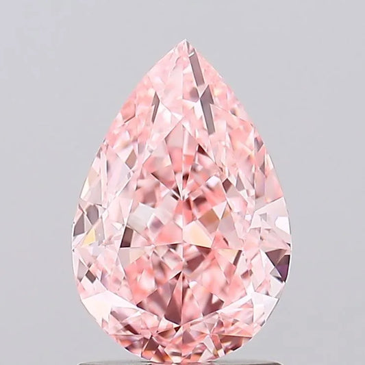 1.54ct Pear Lab Grown Diamond (Colour Fancy Vivid Pink, Clarity VVS2, IGI Certified)