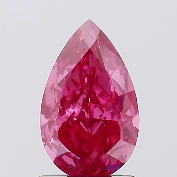 1.23ct Pear Lab Grown Diamond (Colour Fancy Vivid Pink, Clarity VVS2, IGI Certified)