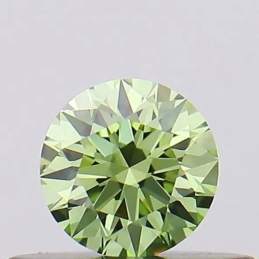 0.27ct Round Lab Grown Diamond (Colour Fancy Vivid Green, Clarity VVS2, Cut ID, IGI Certified)