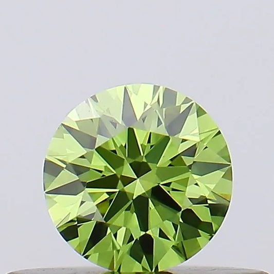 0.27ct Round Lab Grown Diamond (Colour Fancy Vivid Green, Clarity VVS2, Cut GD, IGI Certified)