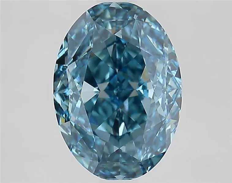 2.52ct Oval Lab Grown Diamond (Colour Fancy Vivid Blue, Clarity VVS2, IGI Certified)