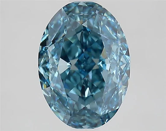 2.52ct Oval Lab Grown Diamond (Colour Fancy Vivid Blue, Clarity VVS2, IGI Certified)