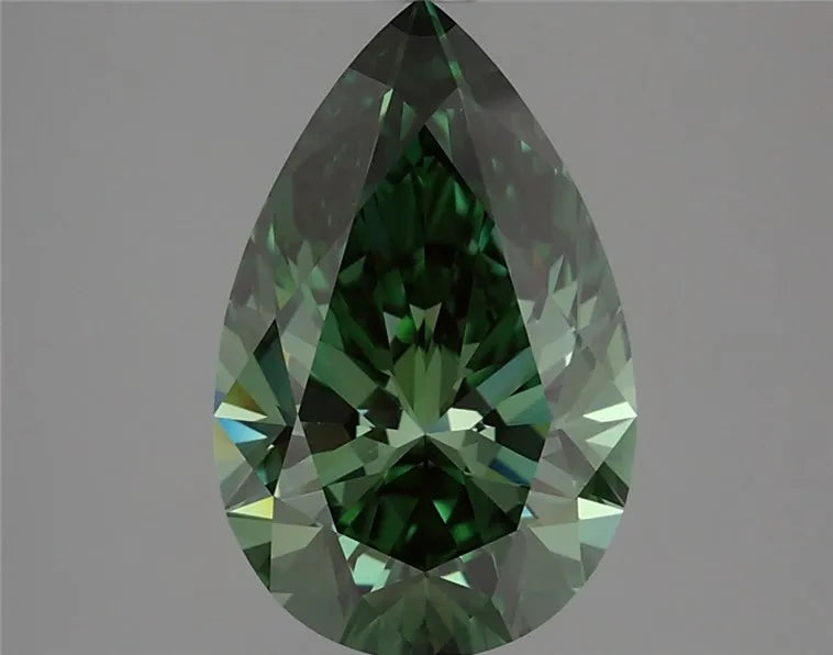 3.09ct Pear Lab Grown Diamond (Colour Fancy Vivid Green, Clarity VVS2, IGI Certified)