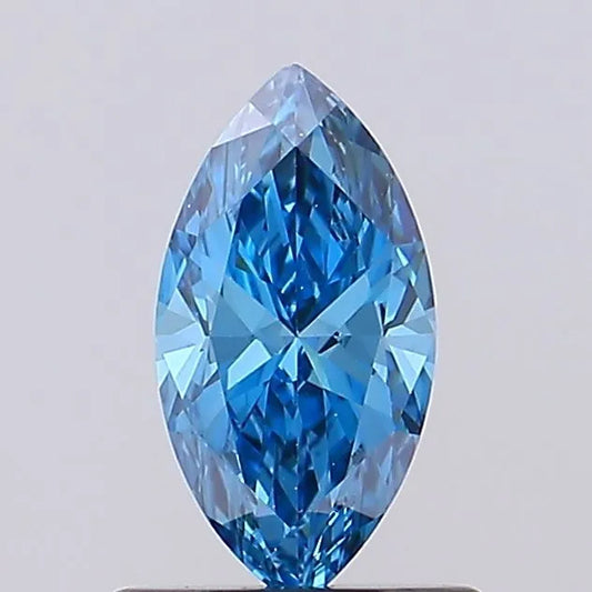 0.65ct Marquise Lab Grown Diamond (Colour Fancy Vivid Blue, Clarity VS1, IGI Certified)